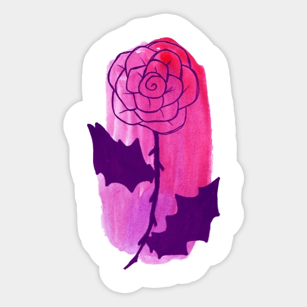 Pink Rose Watercolor Sticker by saradaboru